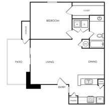 the floor plan for a two bedroom apartment at The Melville